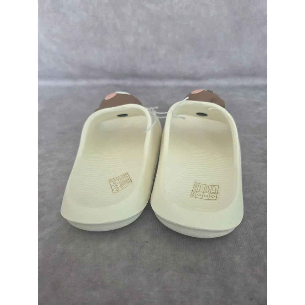 Unisex Toddler Slides Size 10 Off White Teddy Bear